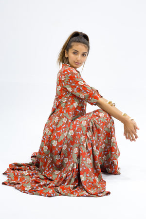Maxi Dress with Sleeves-Caro-Skye Maxi Flora