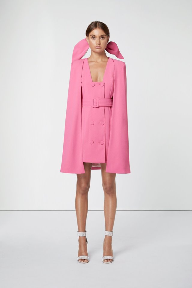 Hot Pink Cape Dress-Elliatt-Star Cape Set