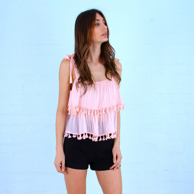 Rose Bullet Sundays Tassel Top