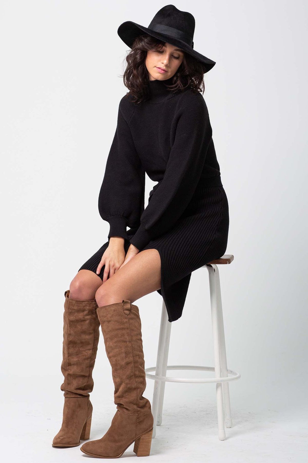 Milano Black Sweater Dress --Three of Something - Gigi & Co Milano Black Sweater Dress --Three of Something - Gigi & Co
