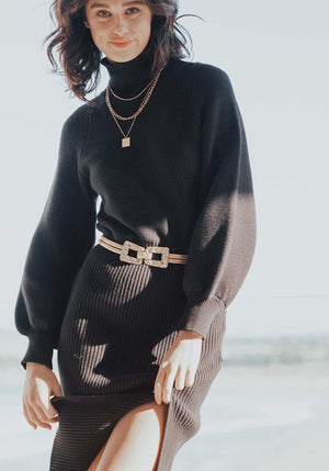 Milano Black Sweater Dress