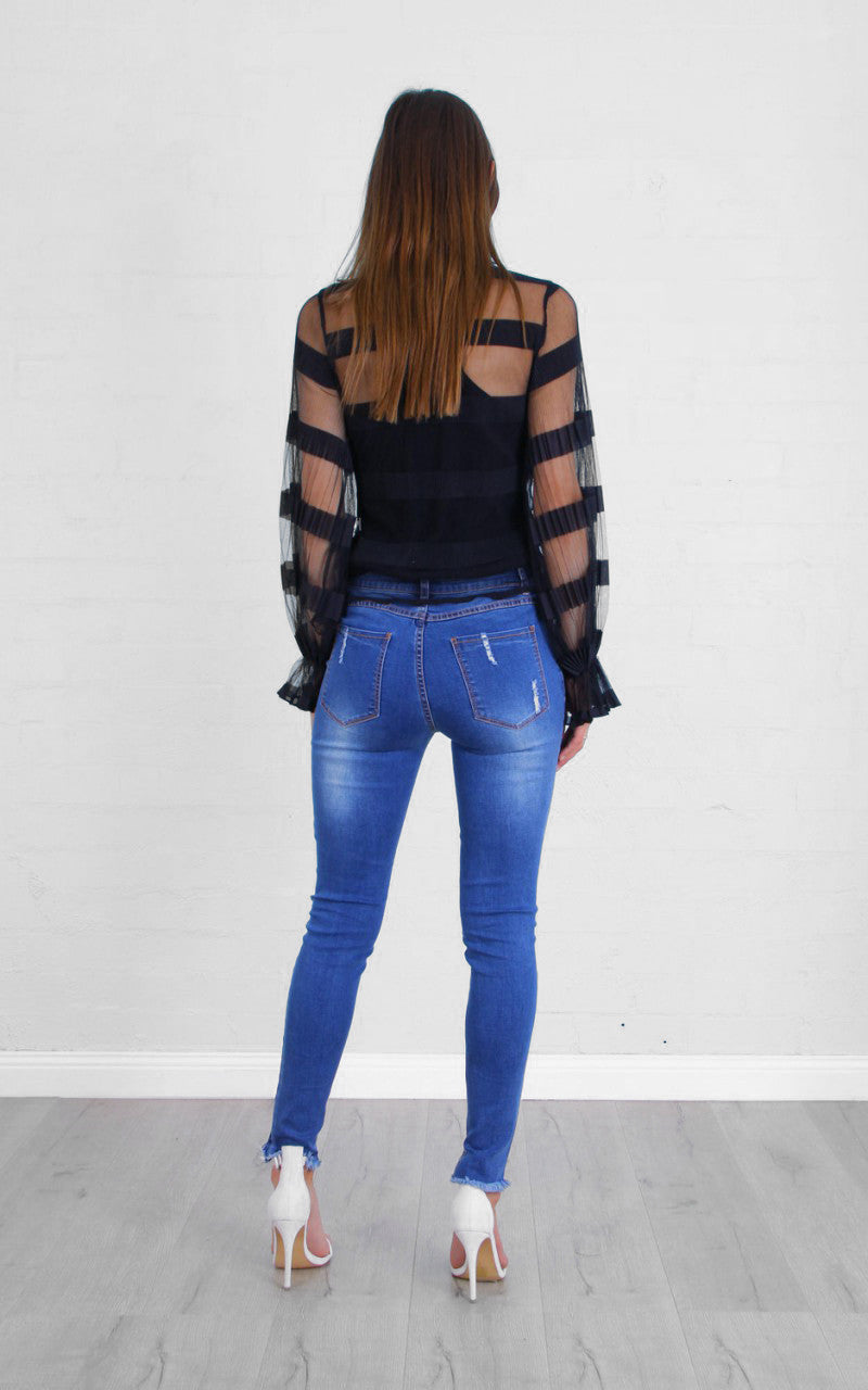 Rose Bullet Zephyrine Long Sleeve Mesh Top
