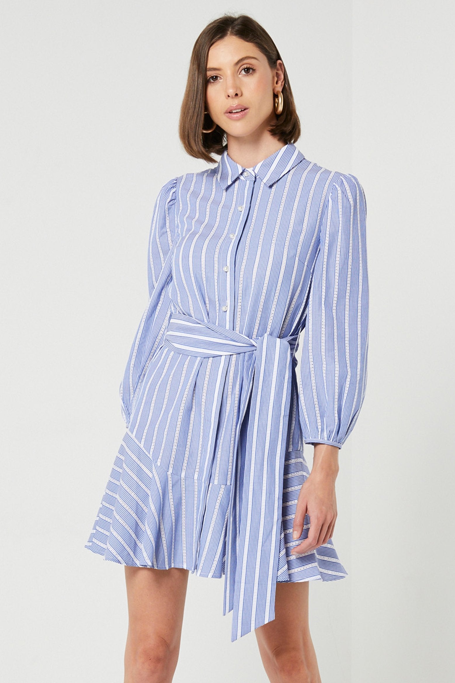 Stripped Blue Cotton dress-Elliatt-Tiramisu Dress