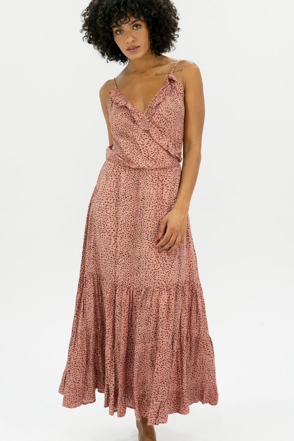 Pink Animal Print Maxi-Caro-Coogee Dress