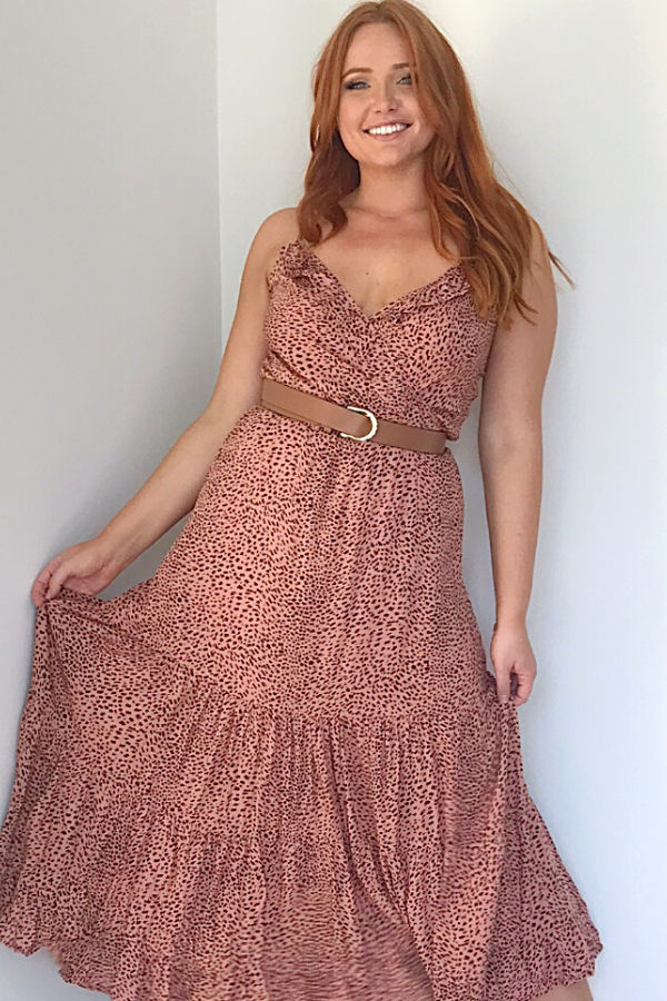 Pink Animal Print Maxi-Caro-Coogee Dress