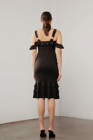 Black Ruffle hem Dress-Shilla-Utopia Dress