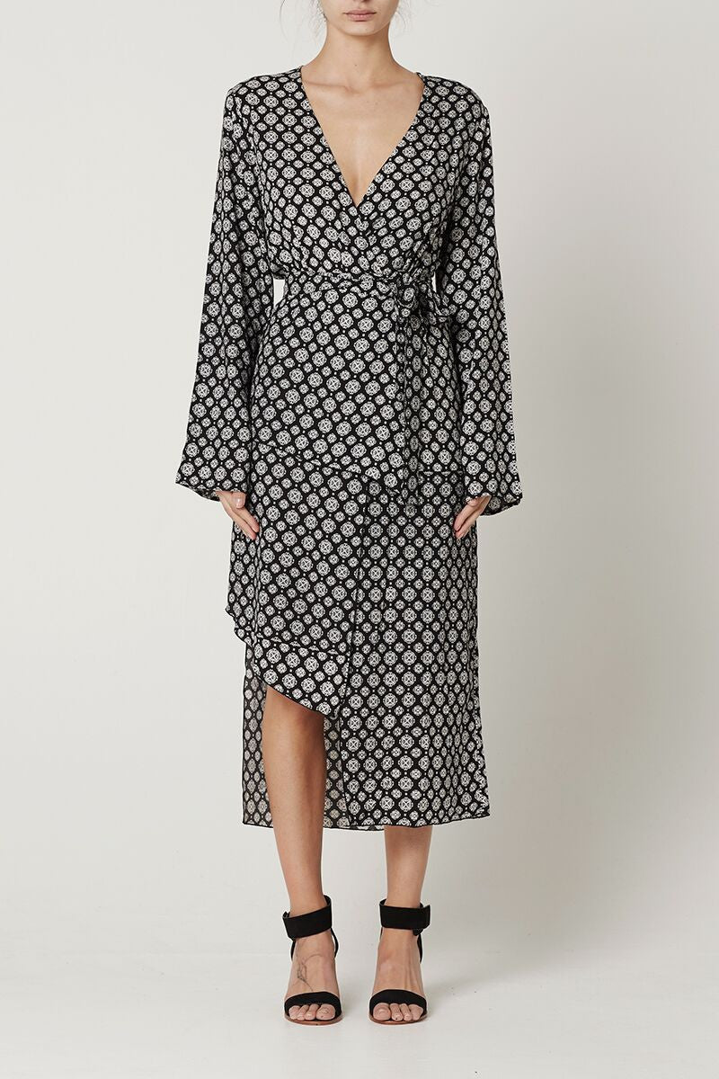 May the Label Zali Midi Dress Madallion Print