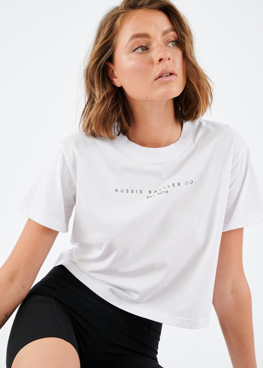 Oversized Cropped Tee-Aussie Battler