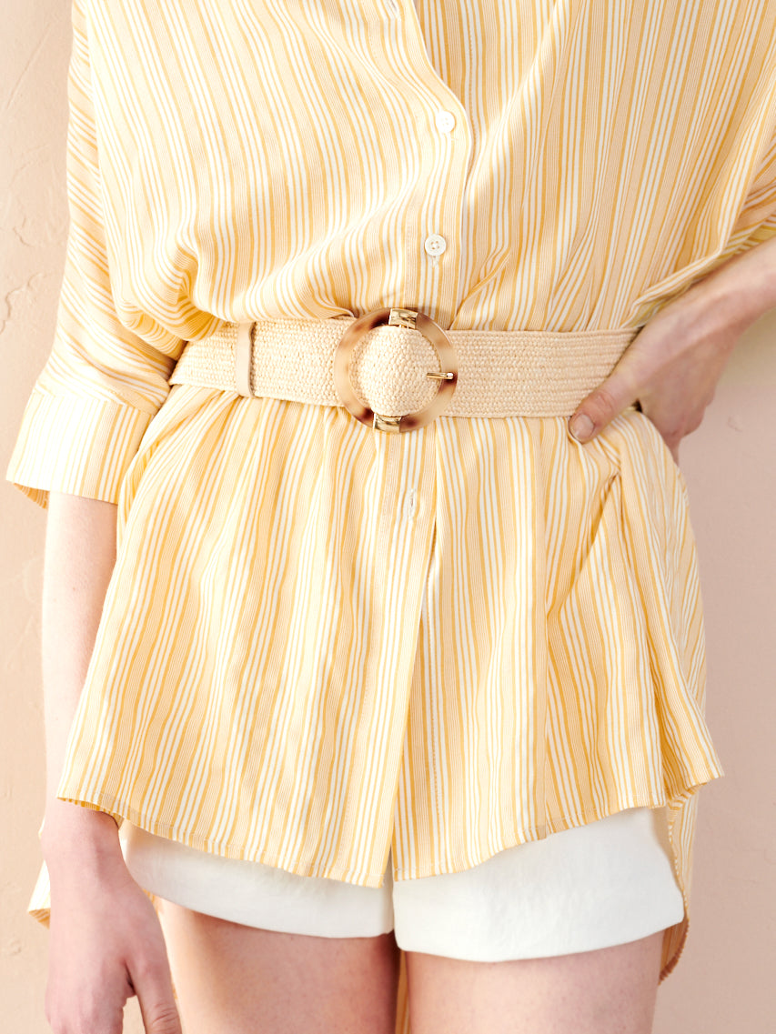 Round Buckle-Sara Straw Belt-Angels Whisper