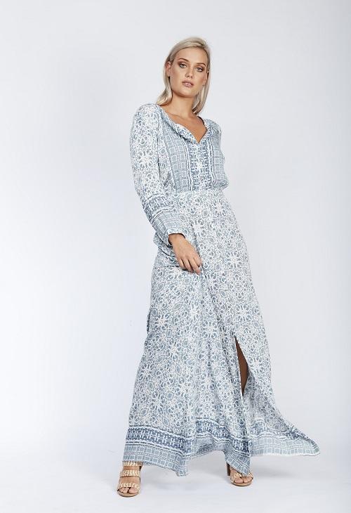 Solito - Ladies Dress -Indio Flower Dawn Dusk Maxi Dress - Boho