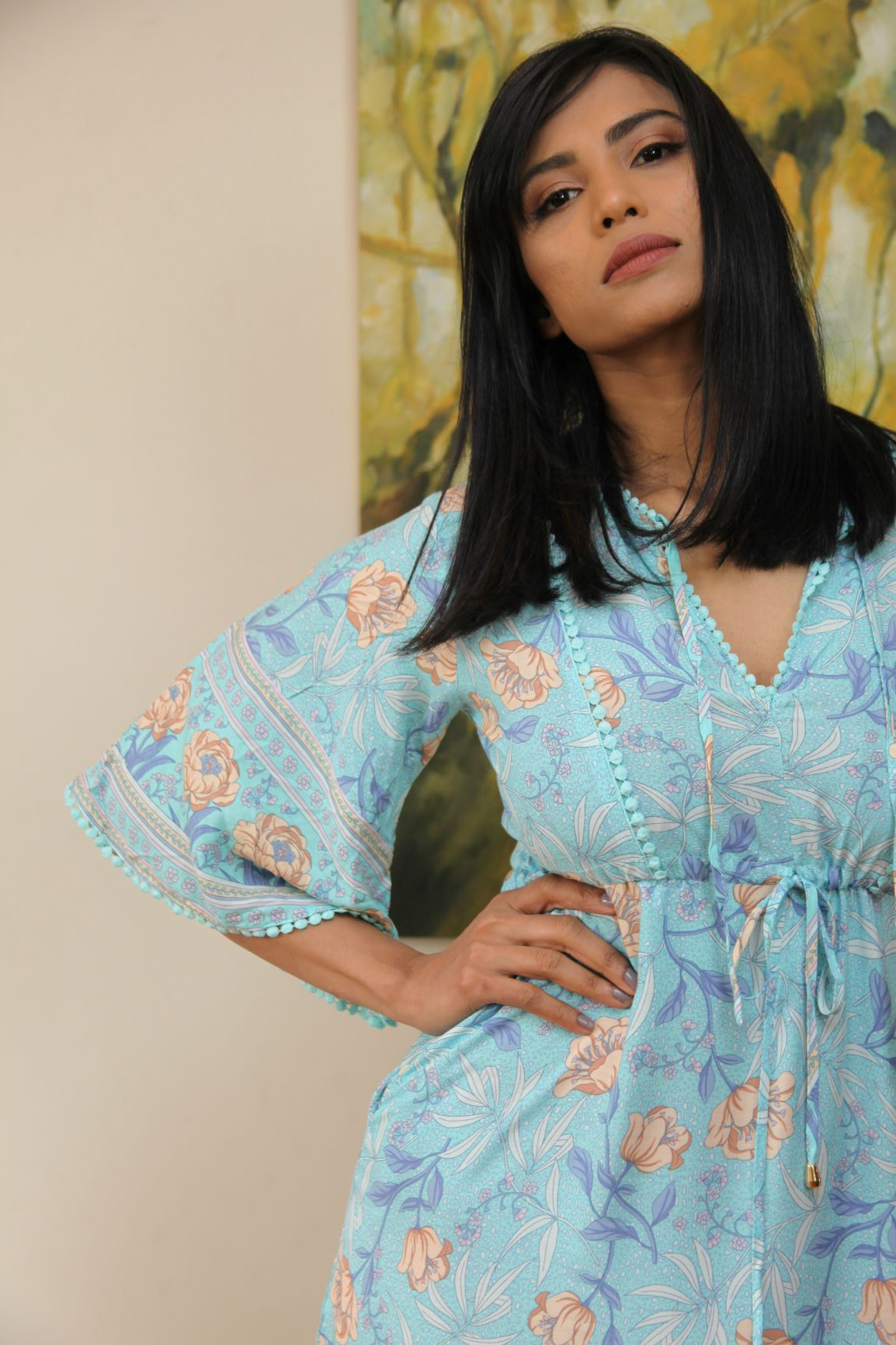 Blue Floral Maxi-Aria-Lily Dress