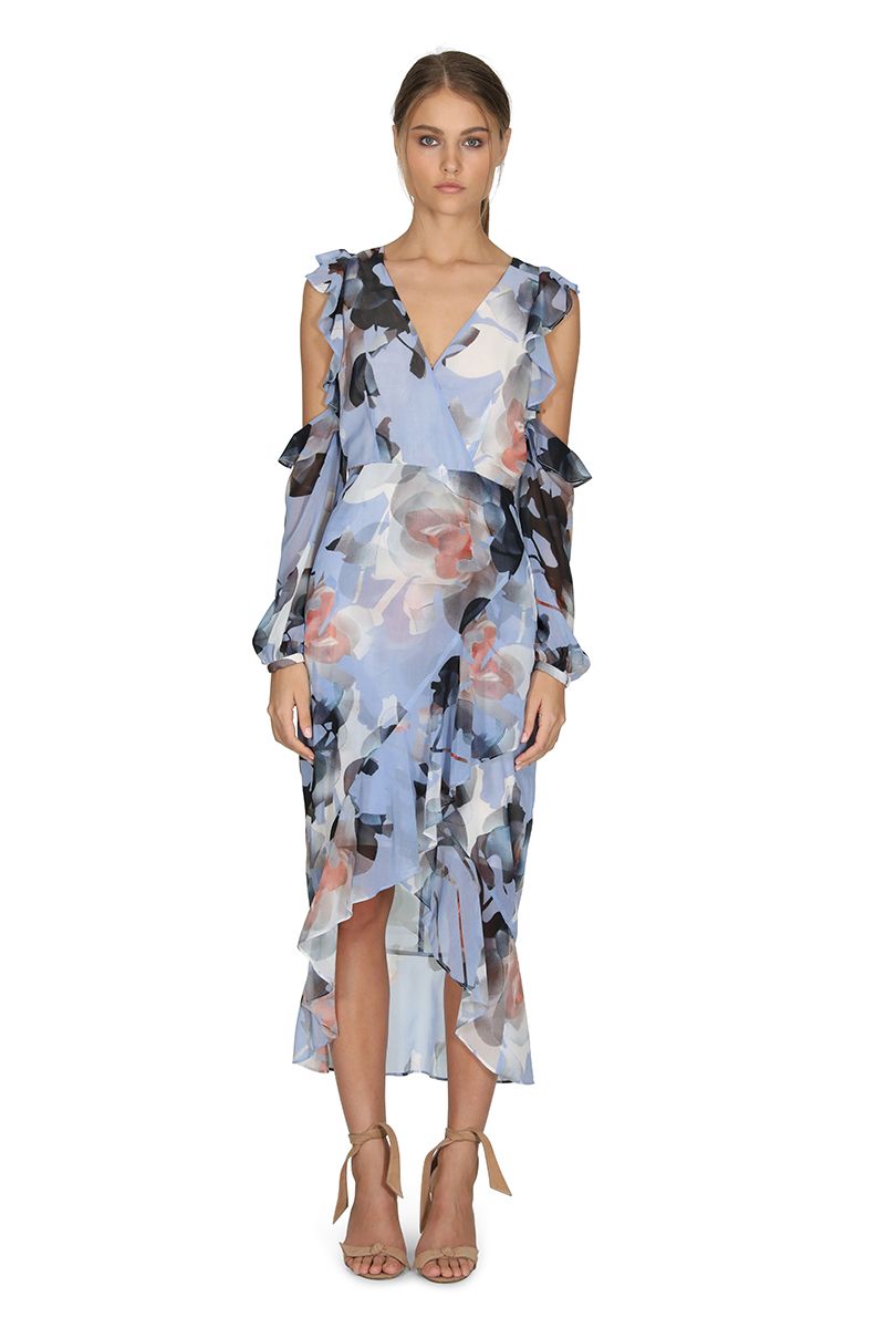 Nicholas arielle floral wrap maxi dress store