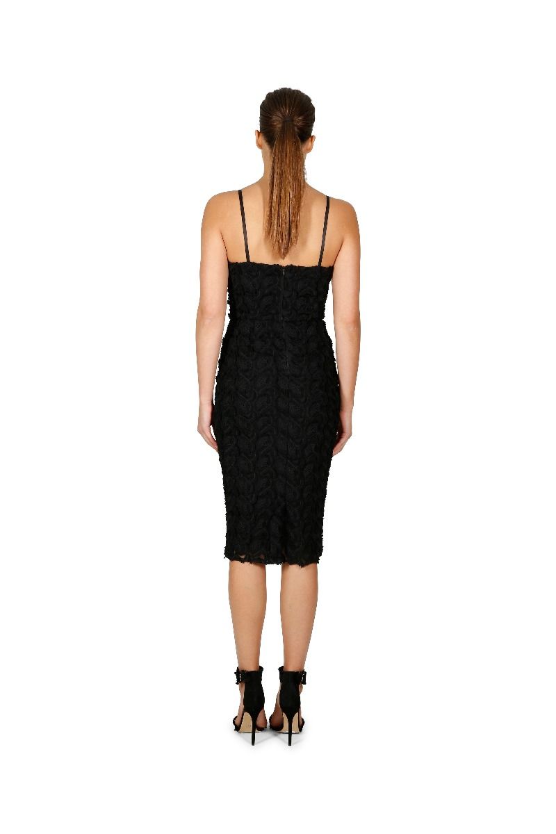 Ladies Dress - Cooper St - Black - Floral Mirage Lace Midi Dress