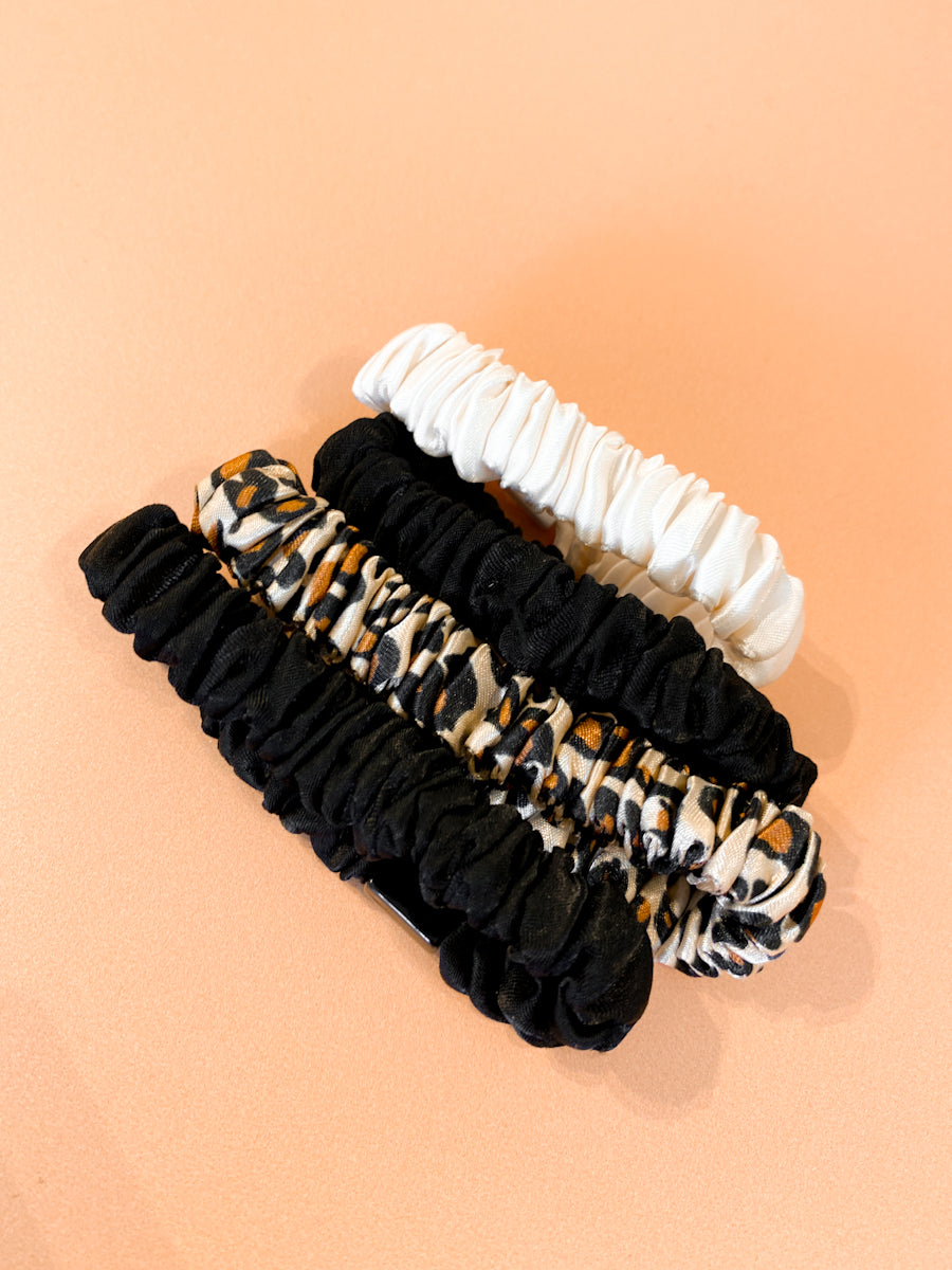 Slim Satin Scrunchie Pack