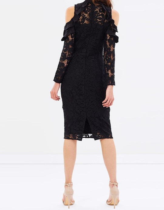 Ladies Black Lace Dress - Cooper St -Shale Away Long Sleeve Dress