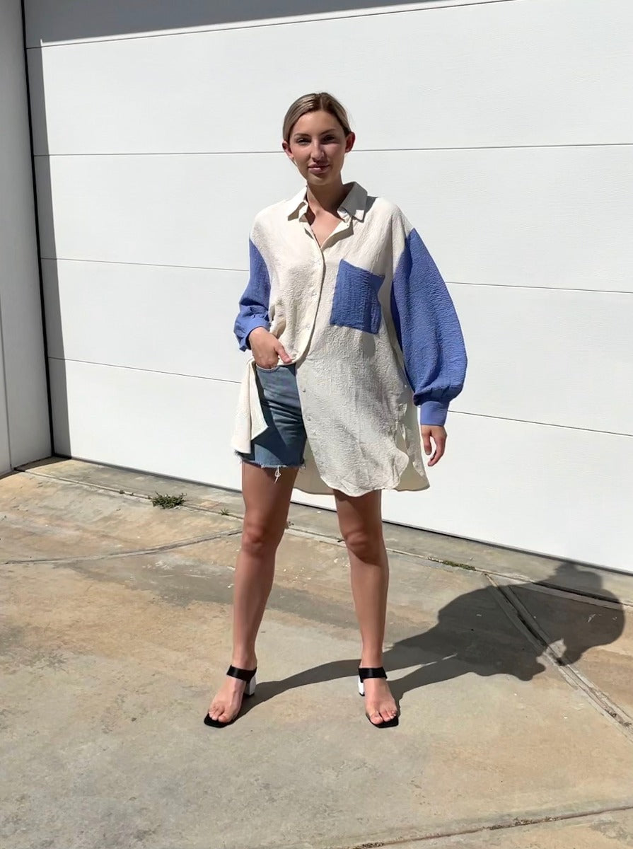 Lyka Oversized Shirt - Blue
