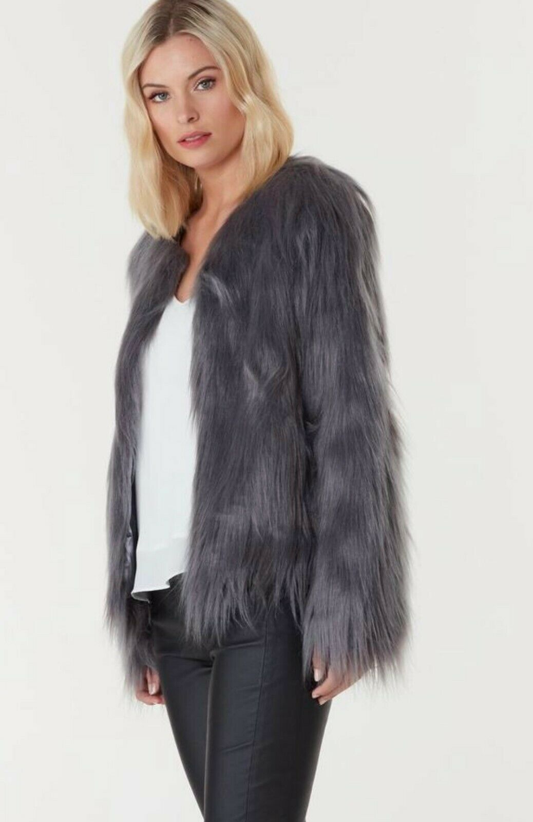 Marmont Faux Fur Jacket - Dark Grey