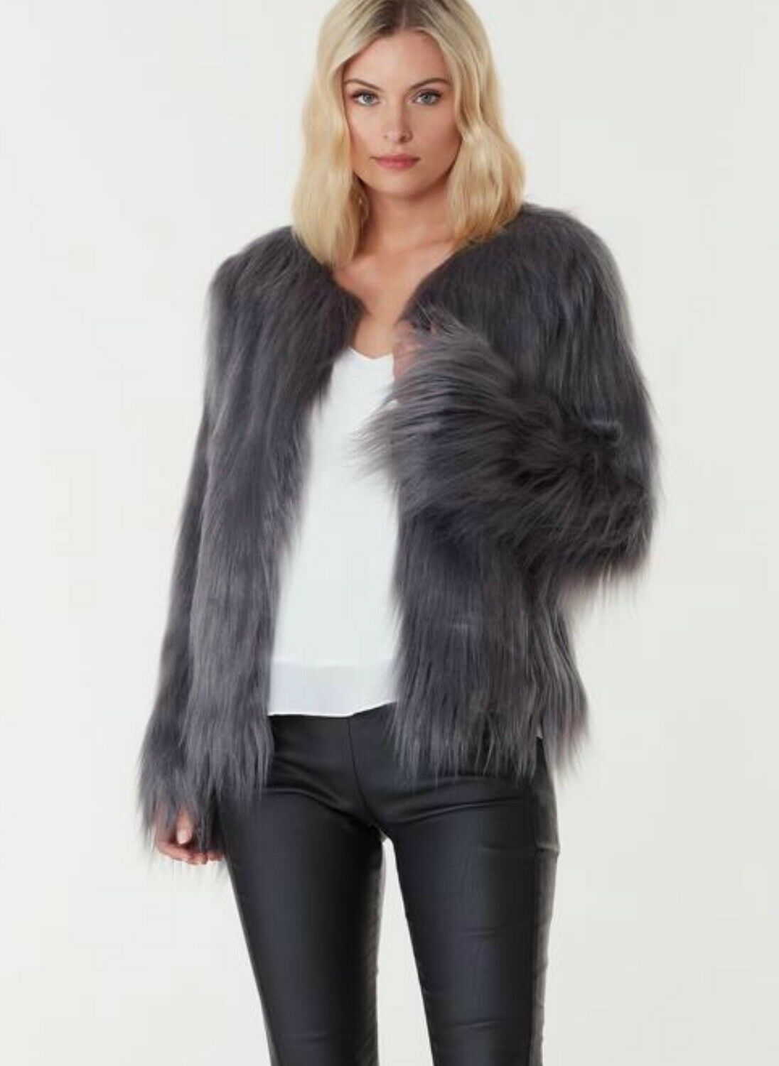 Marmont Faux Fur Jacket - Dark Grey