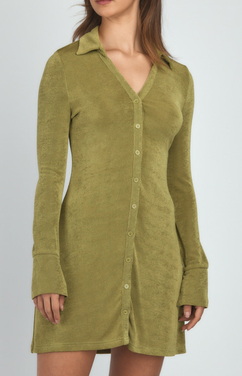 Slinky Jersey Shirt Dress