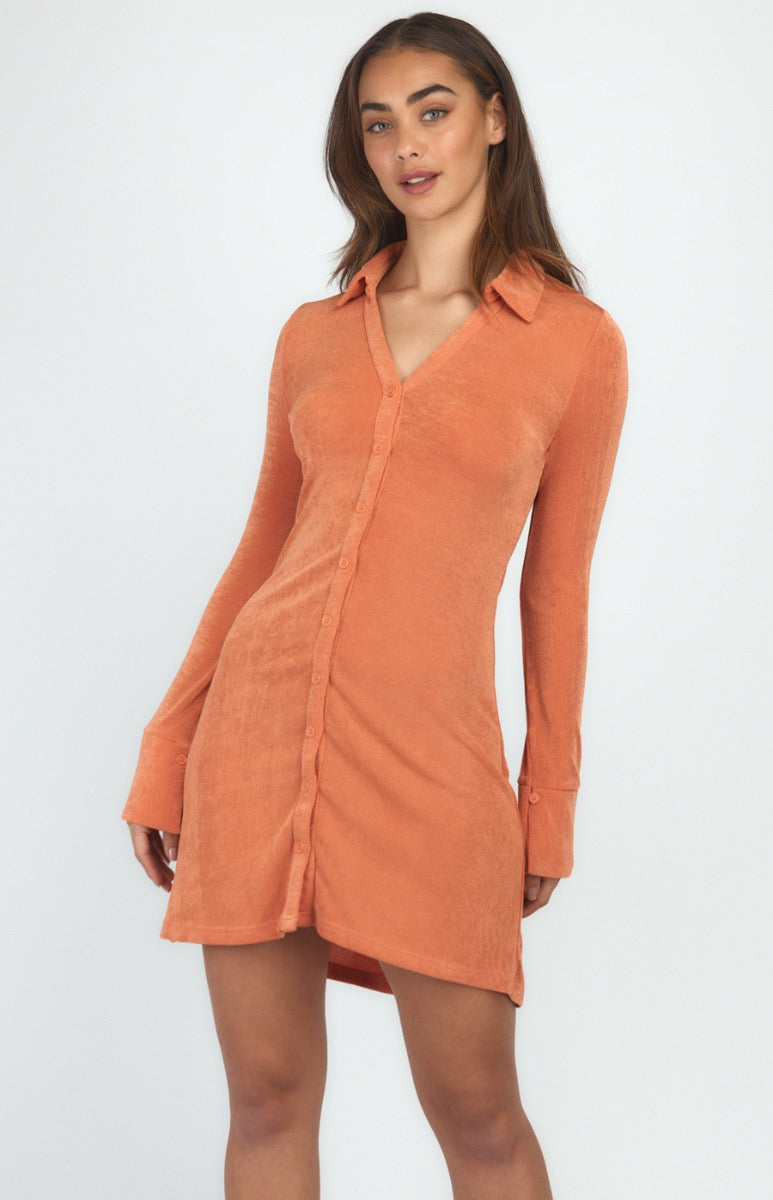 Button up jersey dress best sale